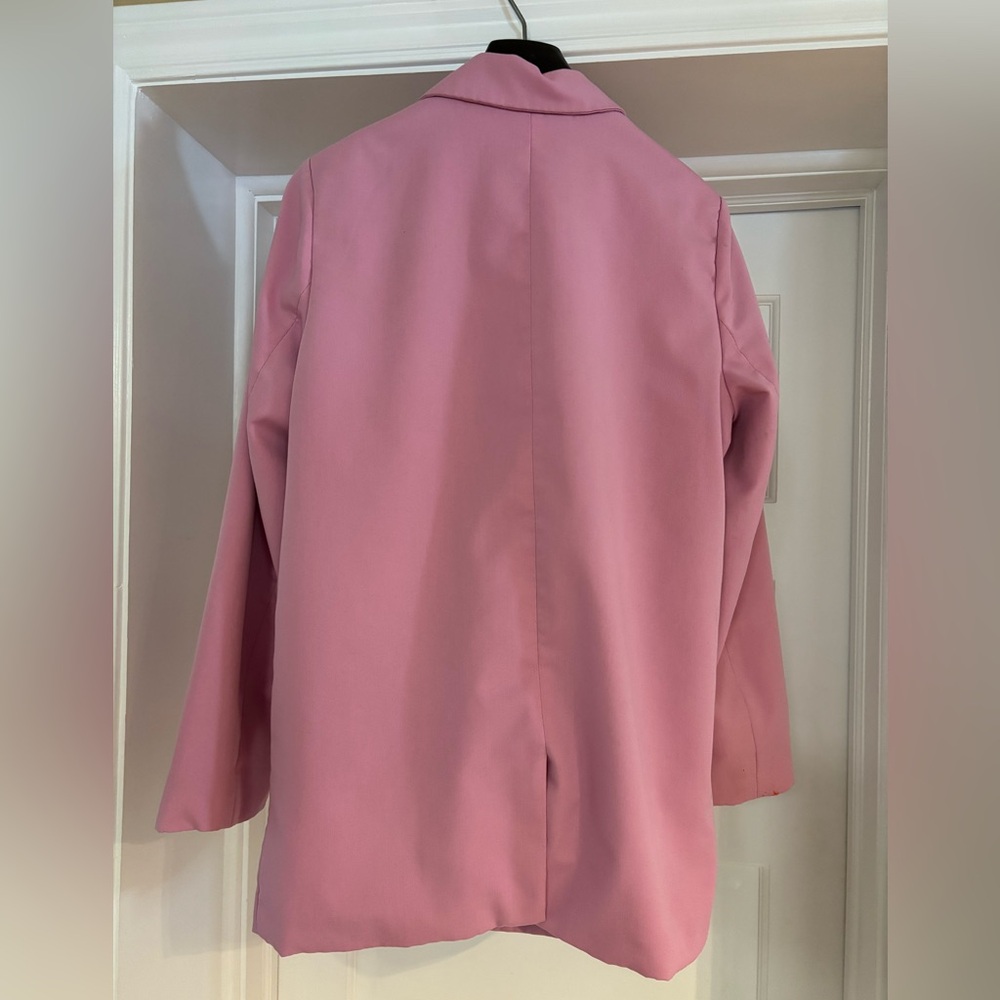 Pieces | Pink Double Breasted Oversized Blazer (S) - Picture 4 of 9